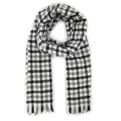 BUFANDA PATA DE GALLO BLANCO CON NEGRO