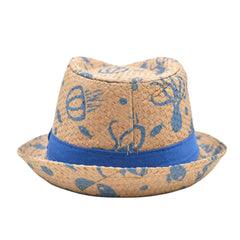 SOMBRERO FEDORA PRINT MARINO DETALLE DE CINTA PARA NIÑO