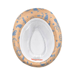 SOMBRERO FEDORA PRINT MARINO DETALLE DE CINTA PARA NIÑO