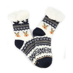 CALCETÍN INVERNAL AZUL CON VENADOS