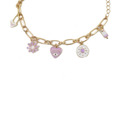 PULSERA CON CHARMS LILA