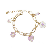 PULSERA CON CHARMS LILA
