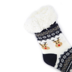 CALCETÍN INVERNAL AZUL CON VENADOS