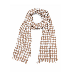 BUFANDA PRINT PATA DE GALLO CAFÉ