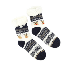 CALCETÍN INVERNAL AZUL CON VENADOS