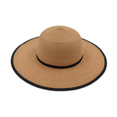SOMBRERO PAMELA CAMEL CINTA NEGRA