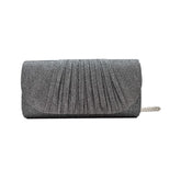 BOLSA CLUTCH GRIS OSCURO CON BRILLOS