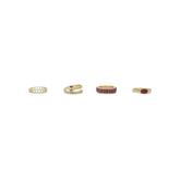 SET DE ANILLOS PIEDRAS FUCSIA