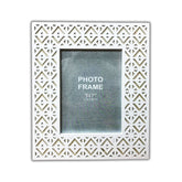 PORTARRETRATO CALADO EN MADERA COMPRIMIDA COLOR BLANCO