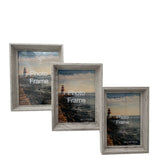 SET TRES PORTARRETRATOS MADERA COMPRIMIDA COLOR GRIS