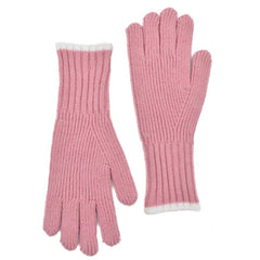 GUANTES TEJIDOS DETALLE DE ABERTURA PARA USAR CELULAR DE MUJER ROSA