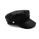 BOINA NEGRA FAUX LEATHER ESTOPEROLES PLATA