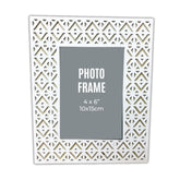 PORTARRETRATO CALADO MADERA COMPRIMIDA COLOR BLANCO