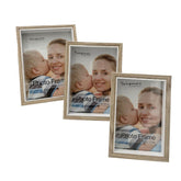 SET TRES PORTARRETRATOS MADERA COMPRIMIDA COLOR BLANCO Y PINO