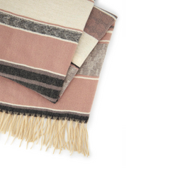 BUFANDA FRANJAS DISEÑO TRIBAL COLOR BEIGE