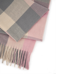 BUFANDA CUADROS ROSA PASTEL