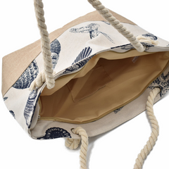 BOLSA PLAYA PRINT CONCHAS Y CORALES