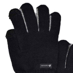 GUANTES DE CABALLERO NEGRO TOUCH CON LÍNEAS EN CONTRASTE