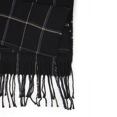 BUFANDA BÁSICA CUADROS COLOR NEGRO