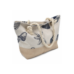 BOLSA PLAYA PRINT CONCHAS Y CORALES