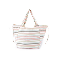 BOLSA DE PLAYA GRANDE A RAYAS ROSA
