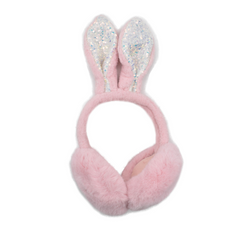 OREJERAS CONEJO ROSA CON GLITTER
