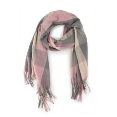 BUFANDA CUADROS ROSA PASTEL