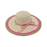 SOMBRERO PAMELA CINTA ROSA CON CONCHAS