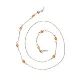 CADENA DE LENTES CRISTALES NARANJAS