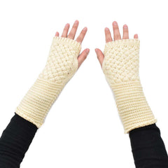 GUANTES DISEÑO DE MITÓN BEIGE