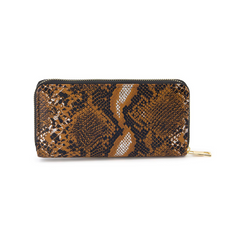 CARTERA LARGA NEGRO Y BEIGE CON ANIMAL PRINT
