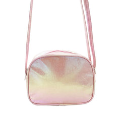 BOLSA CROSSBODY PARA NIÑA ROSA GLITTER DETALLE DE APLICACIONES