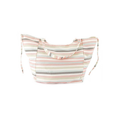 BOLSA DE PLAYA GRANDE A RAYAS ROSA
