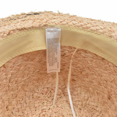 SOMBRERO PAMELA DE PAJA DETALLE DE LETRAS BORADADAS
