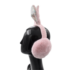 OREJERAS CONEJO ROSA CON GLITTER
