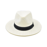 SOMBRERO FEDORA IVORY CINTA NEGRA