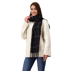 BUFANDA BÁSICA CUADROS COLOR NEGRO