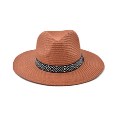 SOMBRERO FEDORA ALA ANCHA TERRACOTA