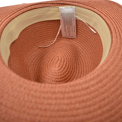 SOMBRERO FEDORA ALA ANCHA TERRACOTA