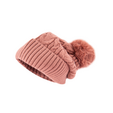 GORRO BÁSICO CON POMPÓN PALO DE ROSA
