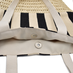 BOLSA DE PLAYA BEIGE FONDO TEJIDO