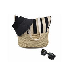 BOLSA DE PLAYA BEIGE FONDO TEJIDO