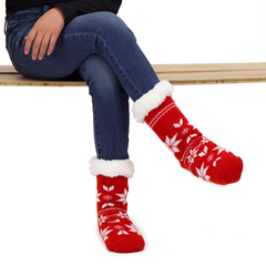 CALCETÍN INVERNAL ROJO NAVIDEÑO