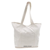 BOLSA TOTE DE PLAYA CREMA DETALLE DE FRASE FONDO FALSO