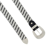 CINTURÓN NEGRO Y PLATA CON PEDRERÍA