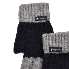 GUANTES DE CABALLERO SIN DEDOS NEGRO CON GRIS