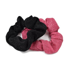 SET DE 2 SCRUNCHIES NEGRO/ROSA
