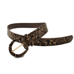 CINTURÓN TEXTURA VÍBORA HEBILLA FORRADA