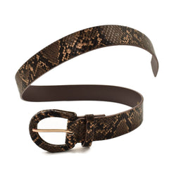 CINTURÓN TEXTURA VÍBORA HEBILLA FORRADA