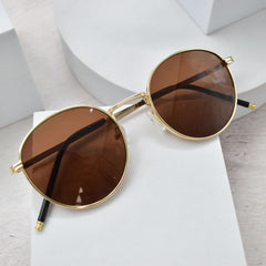 LENTES REDONDOS NEGROS CON DORADO